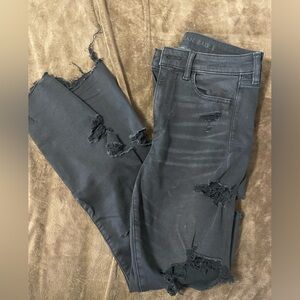 American Eagle Outfitters Black Distressed Women's Jeans